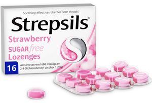 Strepsils Strawberry Sugar Free Lozenges